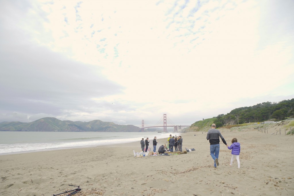 Navdy celebrating their awesomeness at Baker Beach, SF